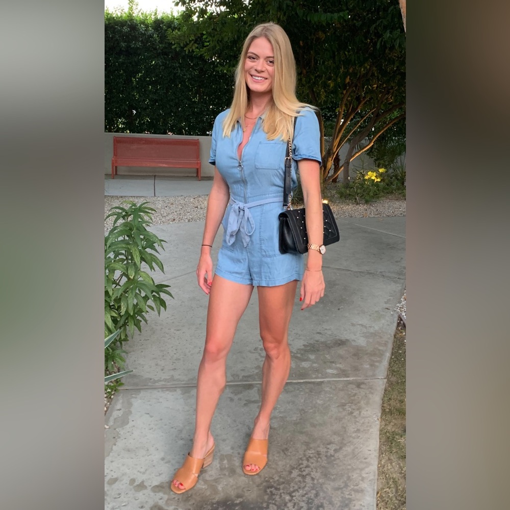 Love Tree Light Blue Denim Romper
